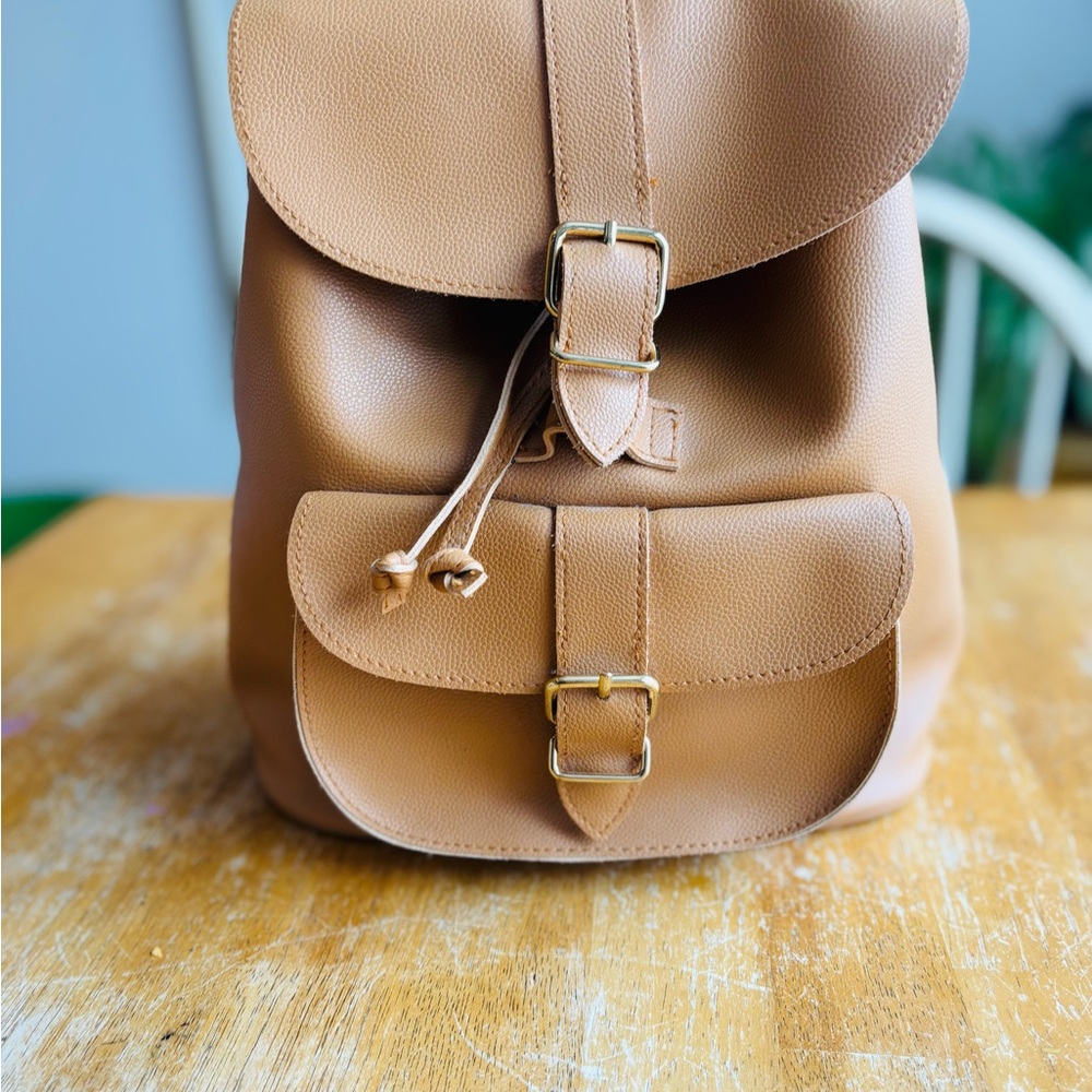 Forever 21 Faux Leather Camel Buckle Mini Backpack - Picture 12 of 12